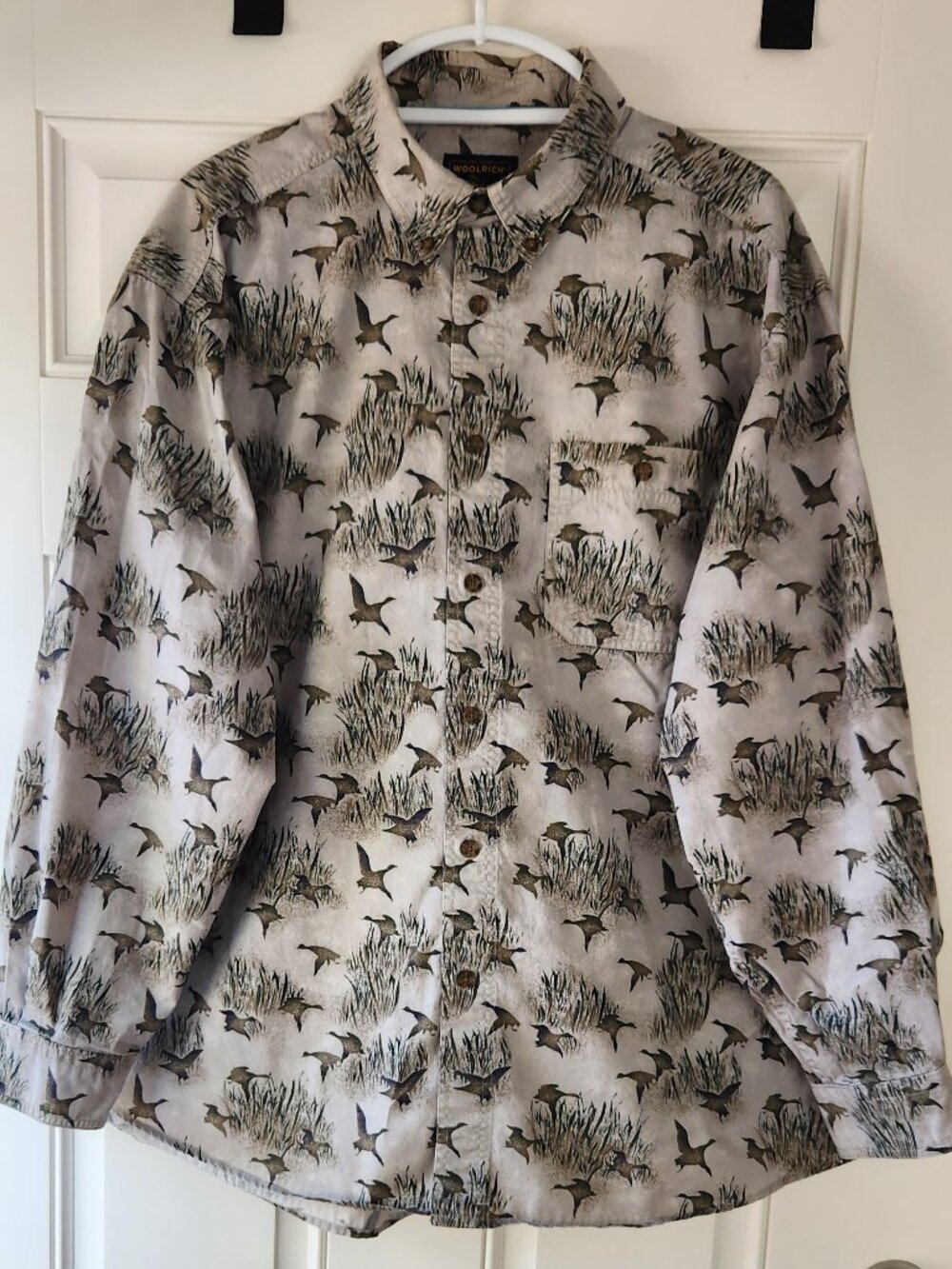 Woolrich Mens Flying Ducks Long Sleeve Button Up Shirt